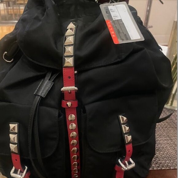 NWT! $ 1750  Prada Studded Tessuto Nylon Backpack main image 6